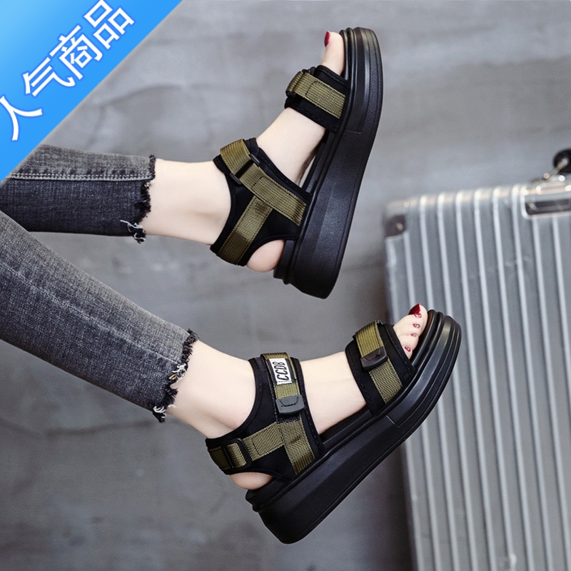 SUNTEK厚底凉鞋女2023年新款百搭运动沙滩鞋防滑软底网红时装老爹鞋中N高清大图