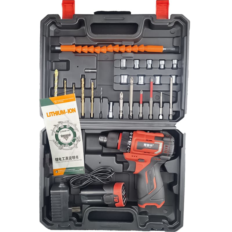 菁普华无刷充电式双速锂电手枪钻手电钻电动起子螺丝刀50N.m16V2.5Ah套高清大图