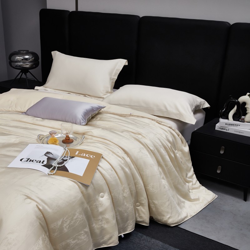 梦洁家纺 60天丝提花纤维蚕丝复合四季被:银海生花 200*230cm 1150g高清大图