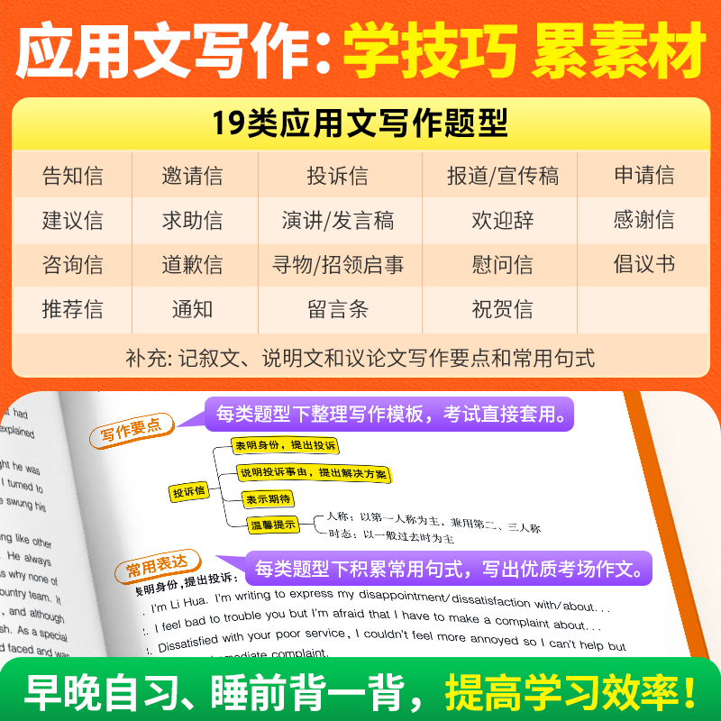 [英语满分作文]❤积累好词句 [正版]2024高中英语作文读后续写高中英语写作新高考英语作文新题型应用文英语满分作文高分高清大图