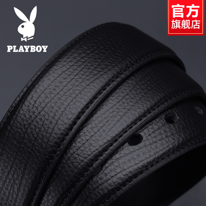 花花公子男士皮带针扣真皮年轻人休闲百搭纯牛皮潮流牛仔裤裤腰士高清大图