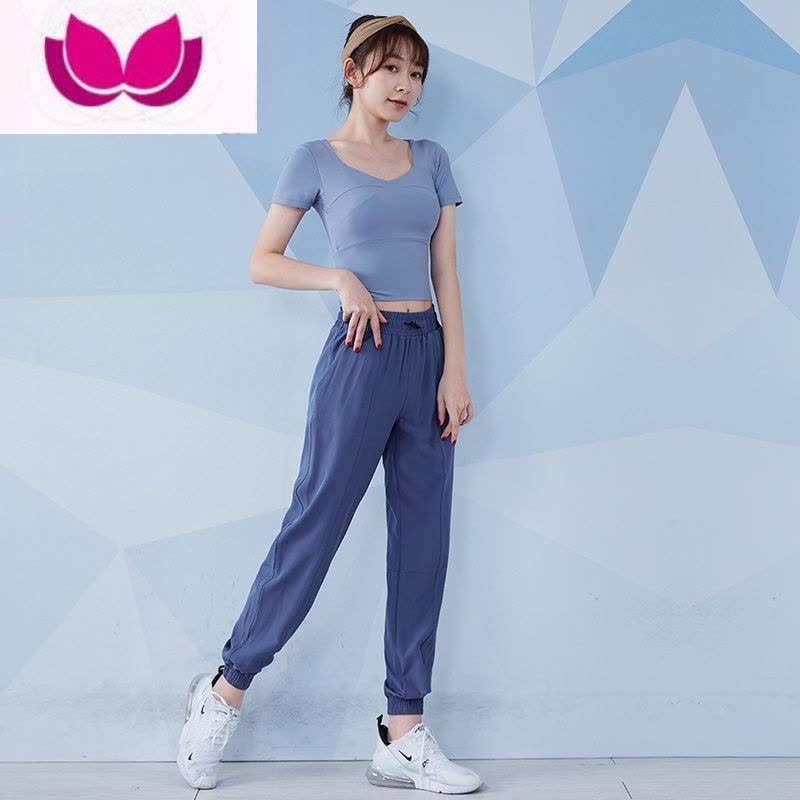 七斓瑜伽服女专业晨跑步宽松健身衣长袖普拉提训练网红运动服套装图片