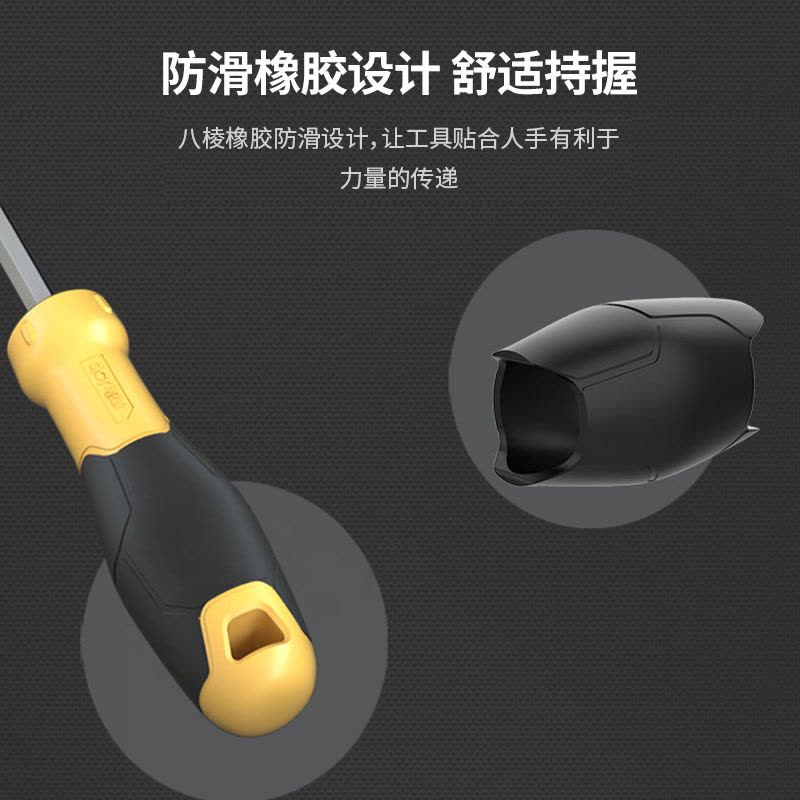 得力(deli)橡胶柄两用螺丝刀批十字一字双头起子改锥6*150mm DL626150S 6个起订图片