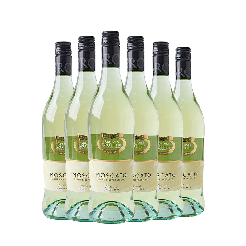 澳洲原瓶进口布琅兄弟莫斯卡托甜白葡萄酒低度送礼750ml*6六支整箱装高清大图