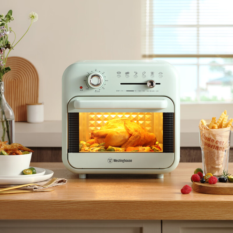 西屋(WESTINGHOUSE)1300W耐高温玻璃大视窗16L家庭级大容量空气炸烤箱 WTO16A