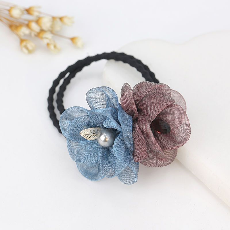 花朵发圈橡皮筋头绳韩版简约发绳日韩扎头发皮筋成人皮套头绳女香芋色