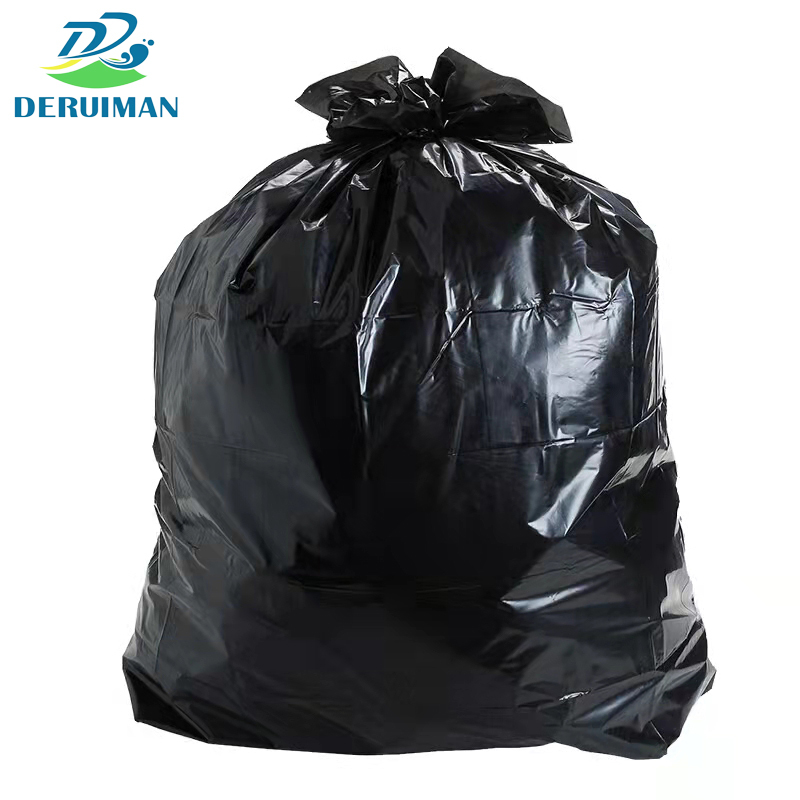 DERUIMAN 平口垃圾袋黑色 户外垃圾袋