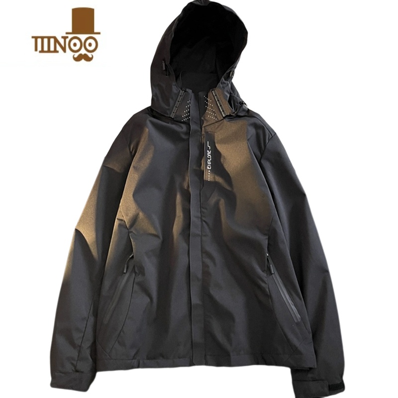 YANXU美式机能登山防晒衣男夏季超薄款黑色冲锋衣外套户外透气大码夹克高清大图