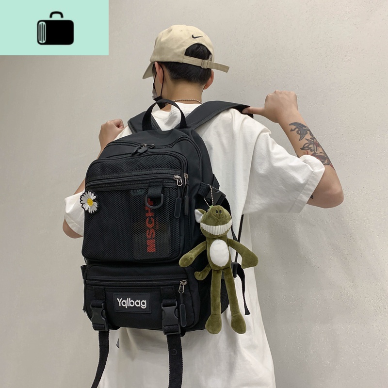 书包女韩版时尚潮流简约大容量旅行背包高中大学生情侣双肩包男NEW LAKE高清大图