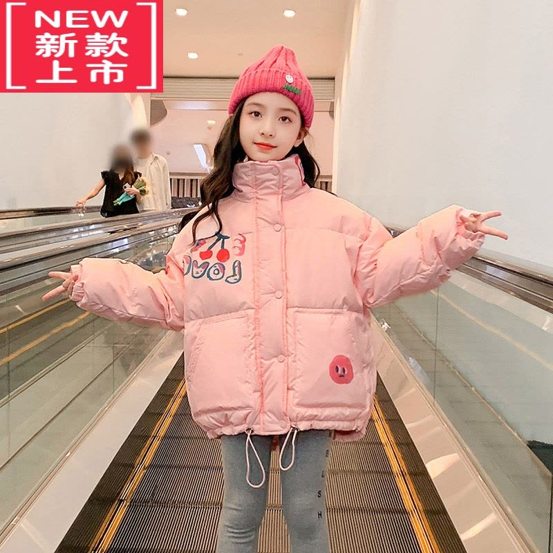 可莉允女童外套冬棉服2022新款中大童洋气冬装儿童冬季加厚棉衣立领棉袄图片