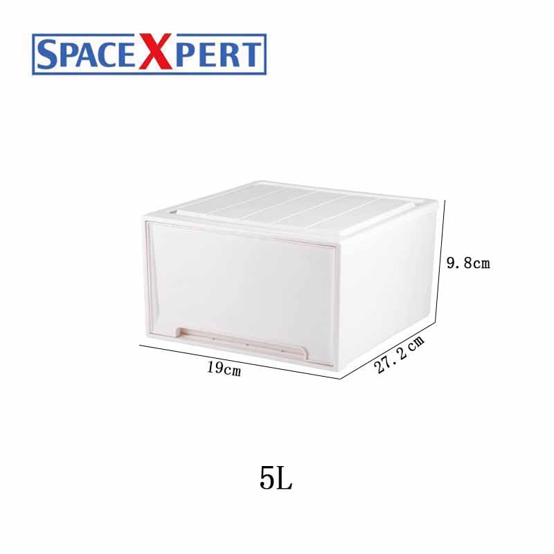 空間専門家(SPACEXPERT) 收纳箱抽屉式储物柜子5L白 抽屉盒高清大图