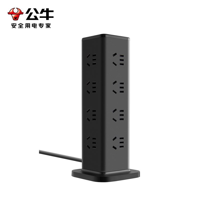 公牛(bull)GNV-UL1016[黑色16插/1.6m]立式插座桌面插排面板充电宿舍多功能排插多孔位插线板高清大图
