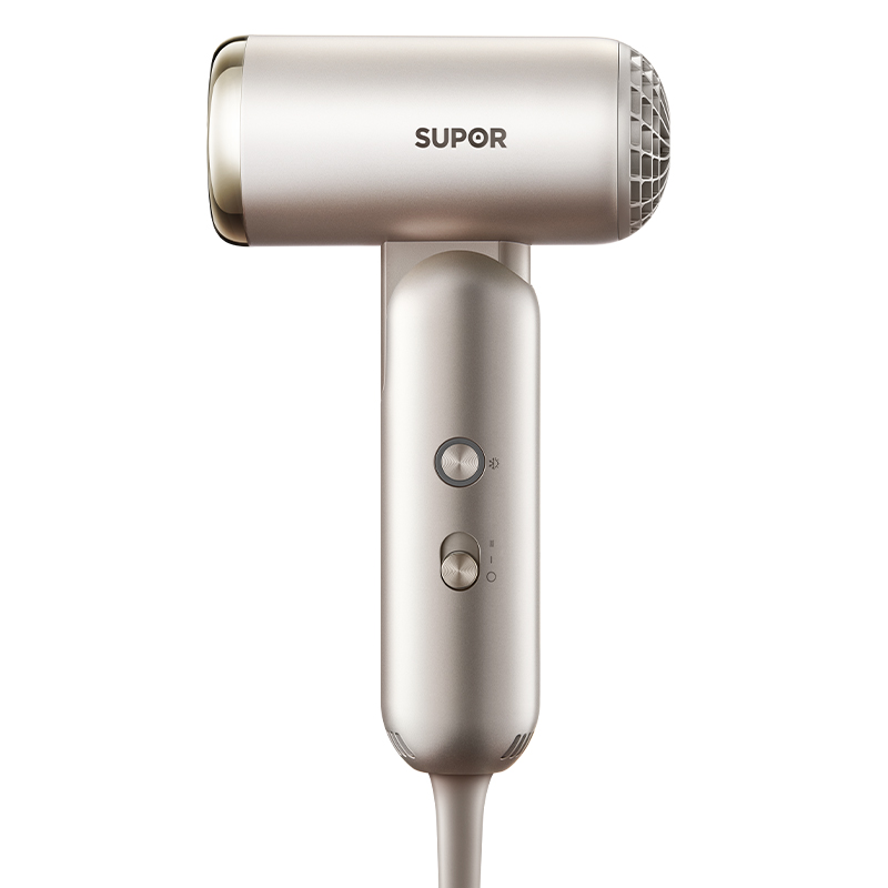 苏泊尔SUPOR 1400瓦特薄雾金沙电吹风HDH-H7冷热风护发四档高速数码马达过热保护可折叠单集风嘴设计