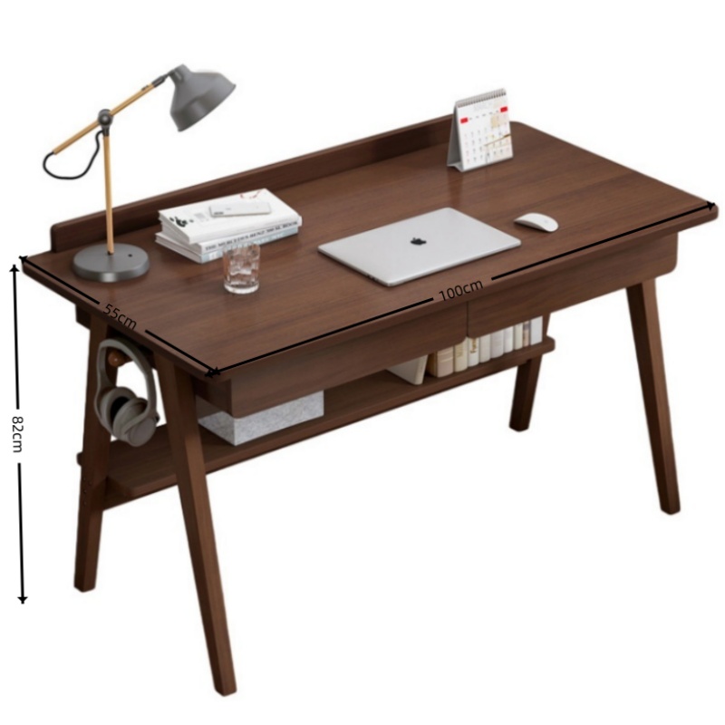 攸形木质书桌100*55*82cm张高清大图