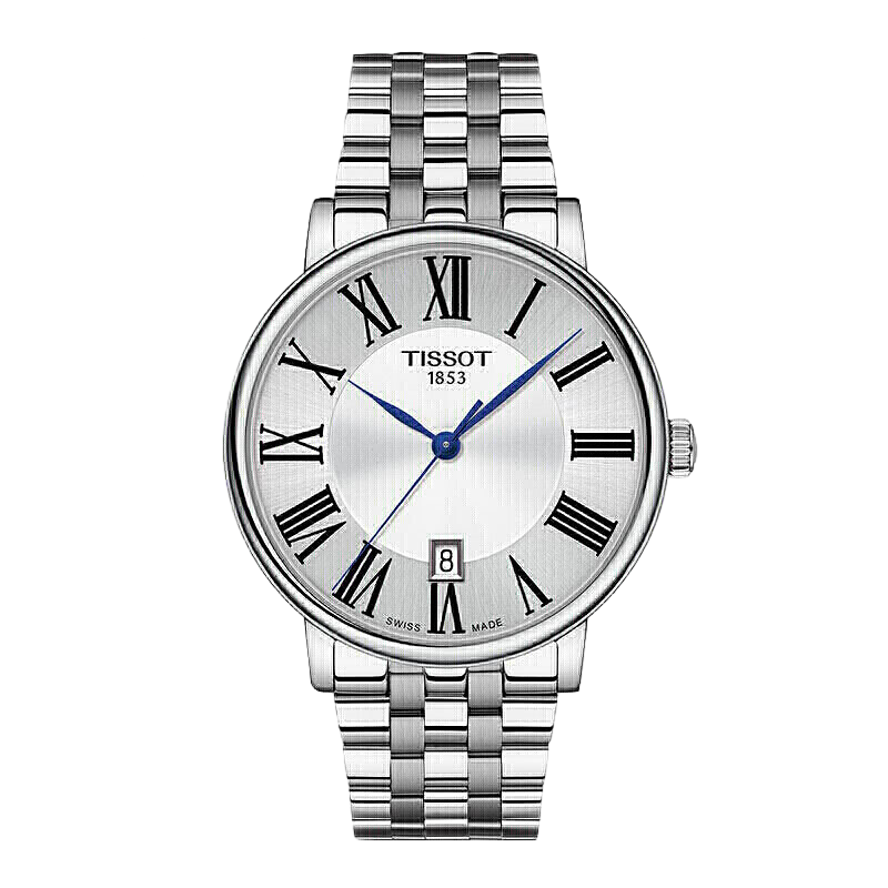 天梭(TISSOT)瑞士手表 卡森臻我系列腕表 钢带石英男表T122.410.11.033.00