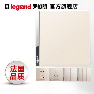 罗格朗(Legrand)开关插座面板逸远磨砂金5五孔二三插带一开双控USB家用墙壁电源86型暗装双控开关