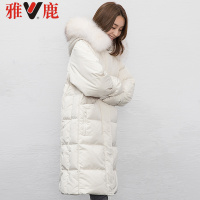 yaloo/雅鹿羽绒服女中长款2018冬季新款大毛领韩版加厚羽绒外套潮