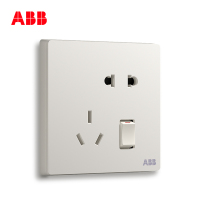 ABB开关插座 轩致无框 雅白色 一开五孔带开关电源插座AF225
