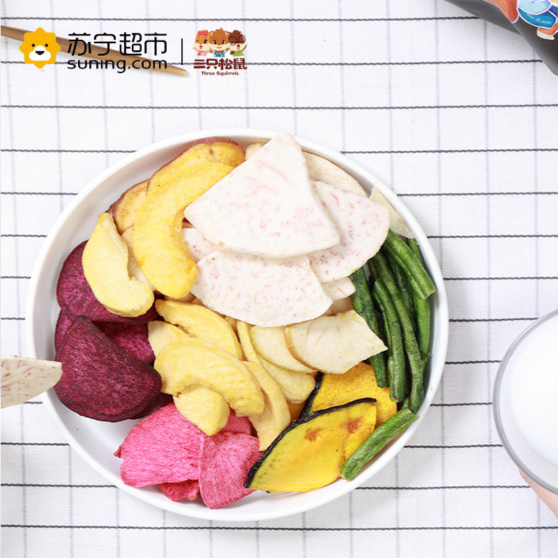 三只松鼠 蜜饯 田园果蔬脆100g(休闲零食)