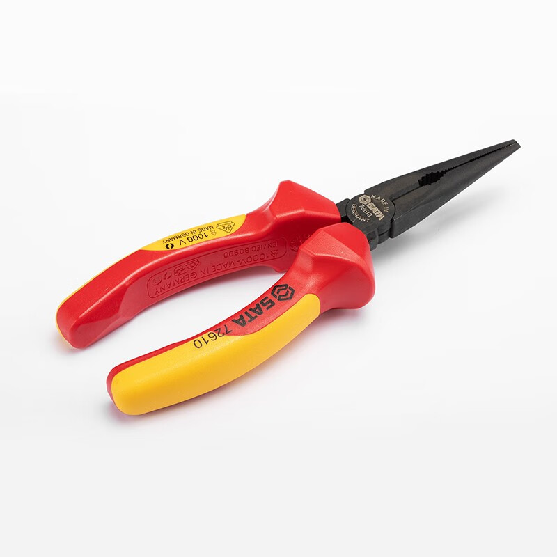 世达(SATA) 72611 VDE绝缘耐压尖嘴钳 8寸高清大图