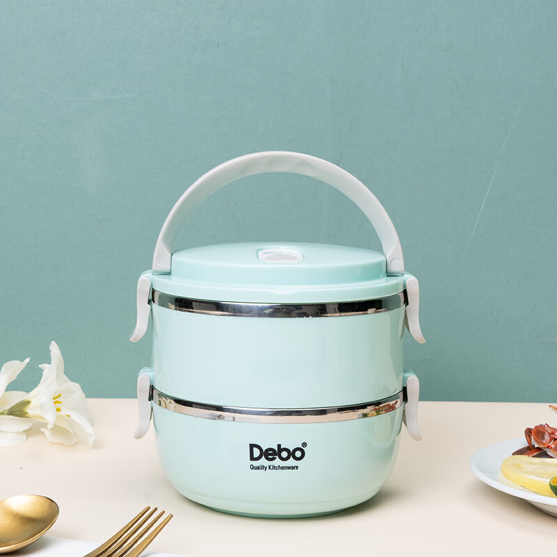 Debo 德铂艾莱尔1.4L不锈钢保温饭盒上班族学生便当盒