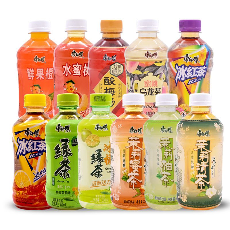 康师傅饮料330ml迷你小瓶装冰红茶绿茶茉莉蜜茶水蜜桃饮料