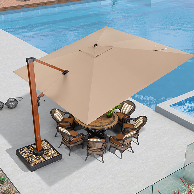 紫叶户外遮阳伞花园罗马伞室外大型户外太阳伞别墅露台户外伞庭院伞 3.5米方形【保十年不褪色，不含鹅卵石】