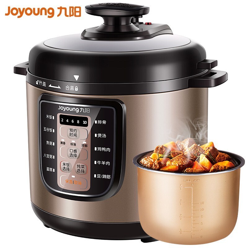 九阳(Joyoung)电压力锅Y-60YL100 底盘加热智能调压 可预约定时高压锅 微电脑按键式 金色6L3-6人高清大图