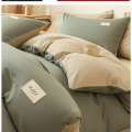 全棉被套单件纯棉150x200x230学生宿舍单人被罩单独被单四季通用4_125 1.8m床【床单款四件套】-适合200x230cm被芯 果绿+卡其