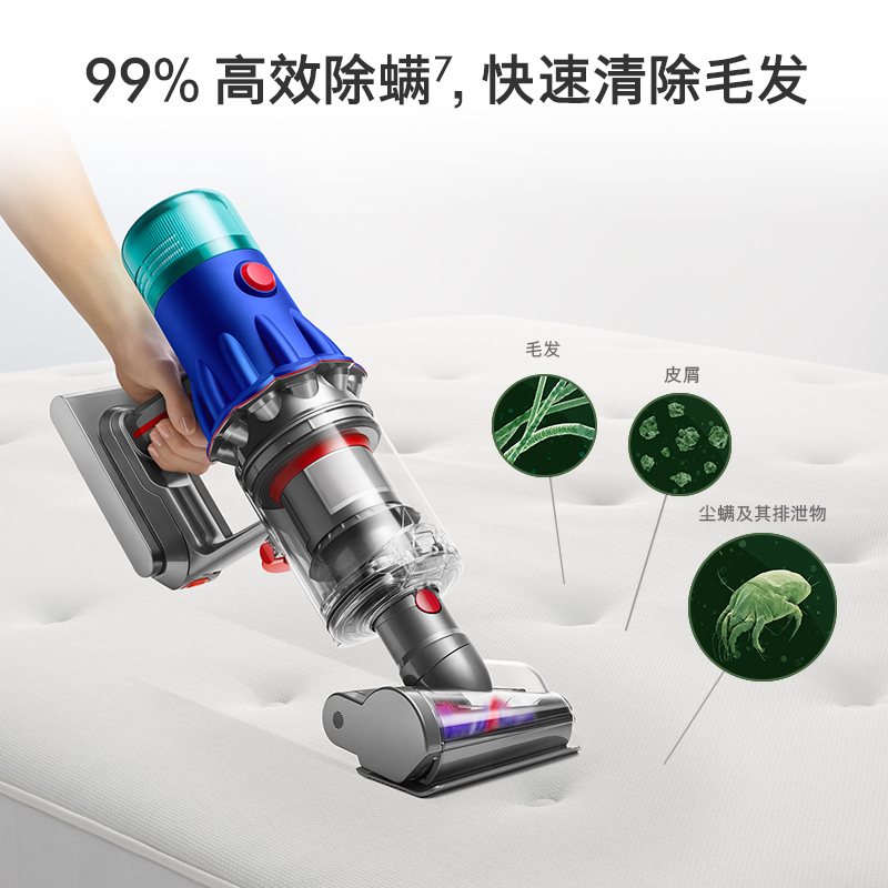 戴森(DYSON)吸尘器 V12 Detect Slim Fluffy 轻量无线吸尘器家用大吸力除螨高清大图