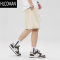 HLCOMAN宽松休闲运动五分裤加厚毛圈卫裤纯色情侣短裤男女夏季