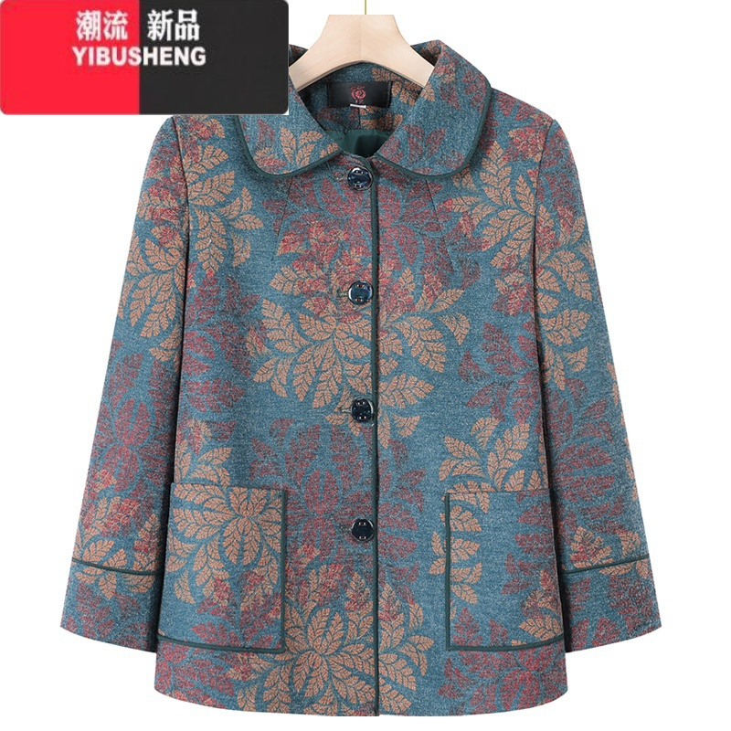 yibusheng奶奶装秋装外套中老年人女装6070岁妈妈春秋上衣老太太老人
