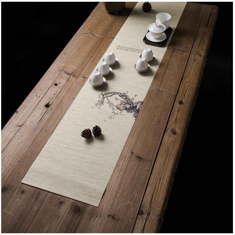 美帮汇吸水强手绘纸编桌旗纸纤维中式国画水墨茶艺干泡茶席布垫茶帘茶垫高清大图