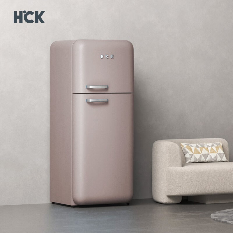 hck哈士奇侘寂风双门冰箱进口家用客厅小型大容量网红bcd253ras暖灰
