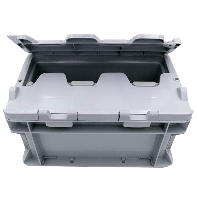 冰禹 SNll-124 塑料周转箱 塑料带盖运输物流箱 汽车配储物箱周转箱 收纳工具箱零件箱 A箱-无盖蓝色