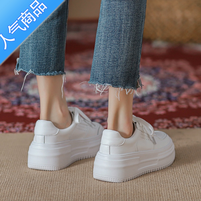 SUNTEK厚底小白鞋女2023年新款小众女鞋子春季春秋百搭运动休闲板鞋高清大图
