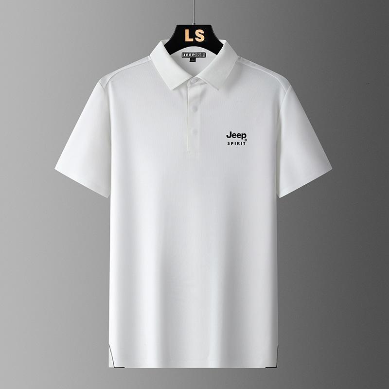 JEEP SPIRIT新款男女POLO衫舒适翻领柔软水洗干爽透气T恤衫 JP8635:白色 4XL