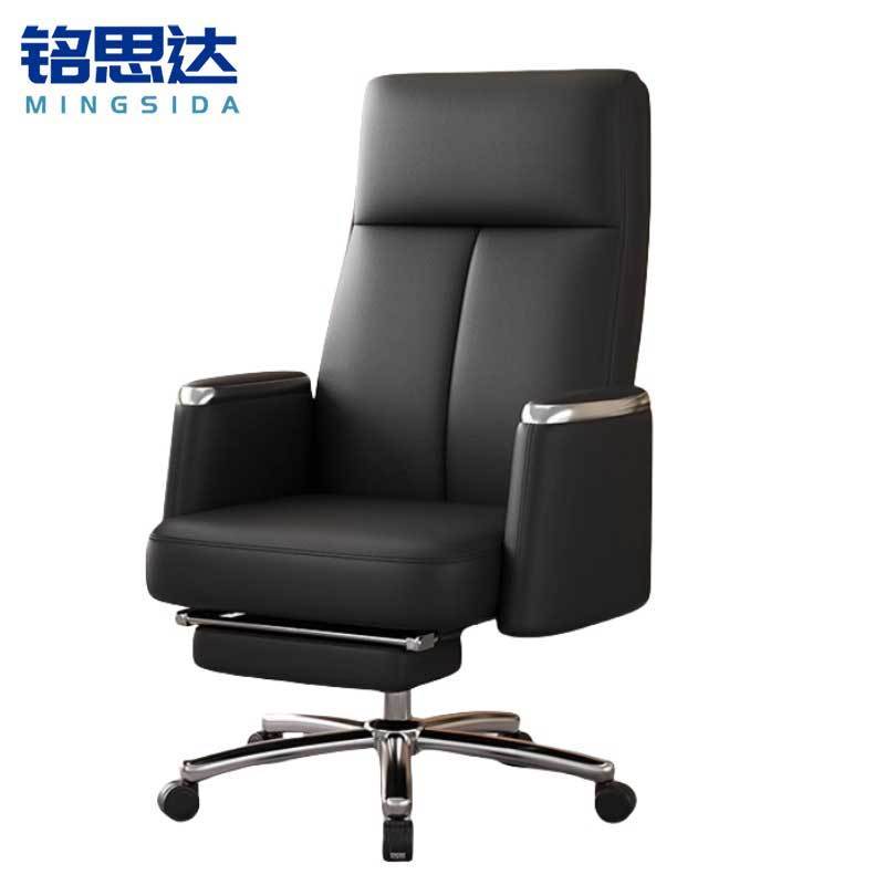铭思达老板椅牛皮把高清大图