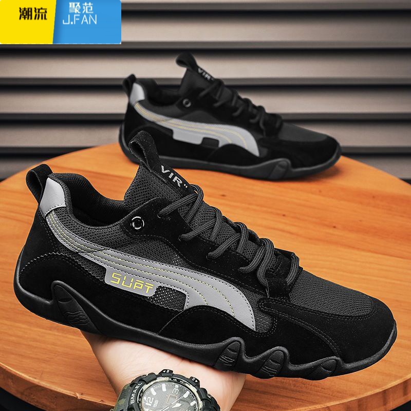 聚范男鞋2024新款夏季透气网面运动休闲工地干活工作防滑轻便劳保潮鞋高清大图