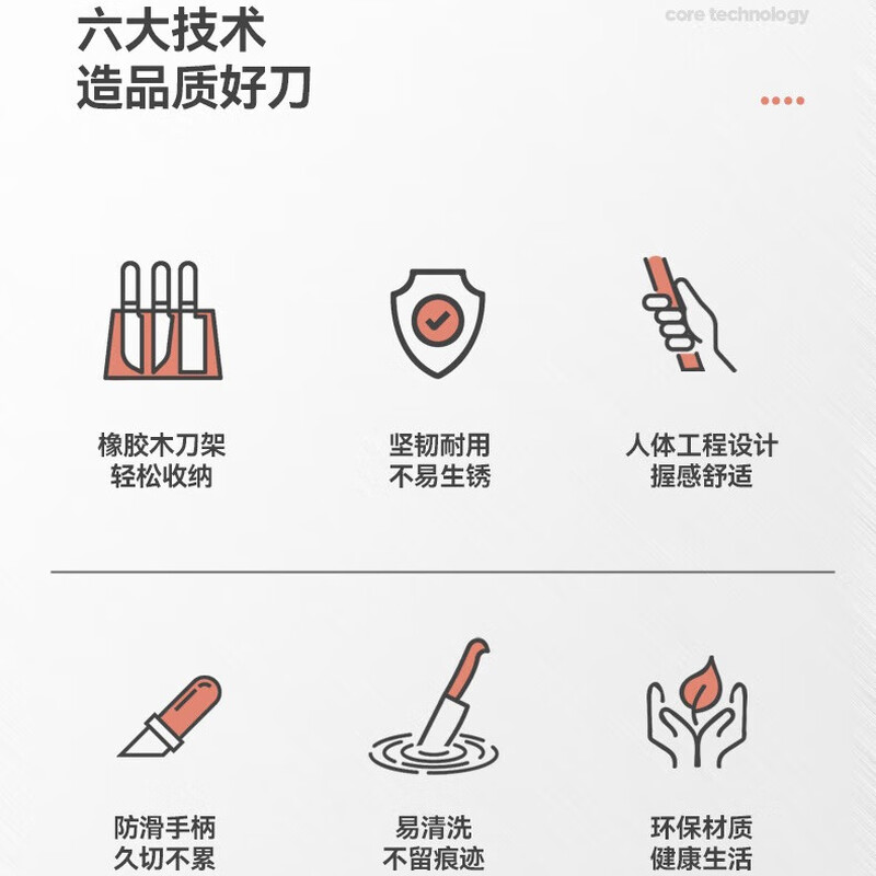 康佳(KONKA)厨房刀具六件套KDJ-0601高清大图
