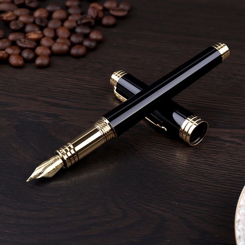派克(PARKER)钢笔 席纯纯黑丽雅金夹墨水笔 商务办公领导专用18K金笔尖