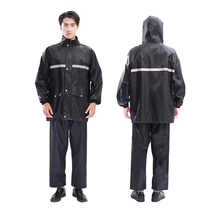 京嘉(JINGJIA)成人款反光雨衣分体式雨衣雨裤套装防暴雨雨衣套装图片