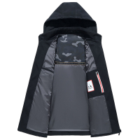 【官方正品】恒源祥男士棉衣2020男装中长衣服可脱卸帽中年纯色冬天外套男F