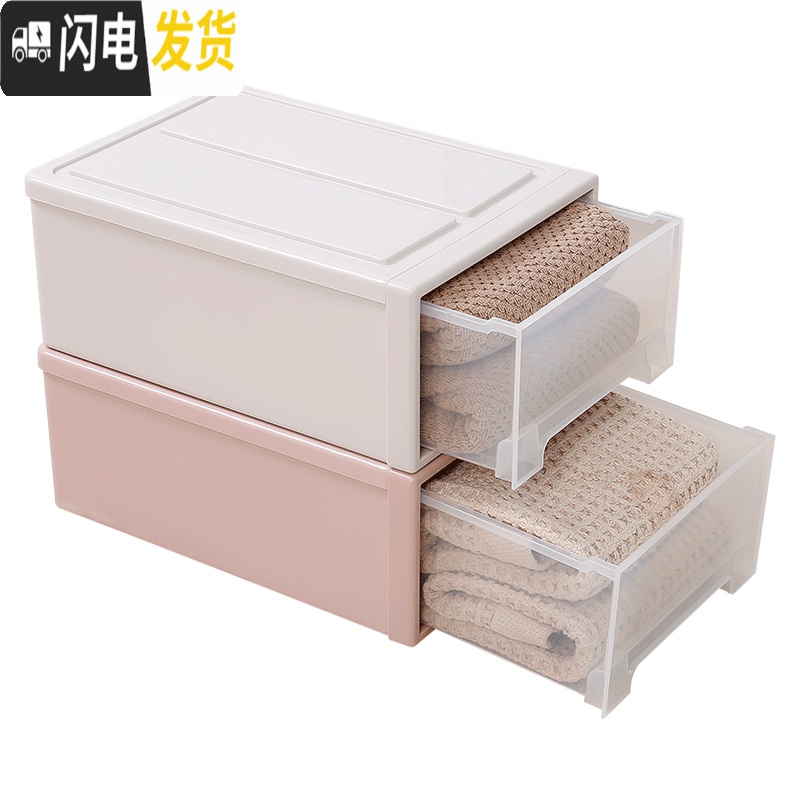 三维工匠北欧多层宝宝儿童储物柜桌面收纳整理箱抽屉式塑料盒自由组合透明收纳柜高清大图