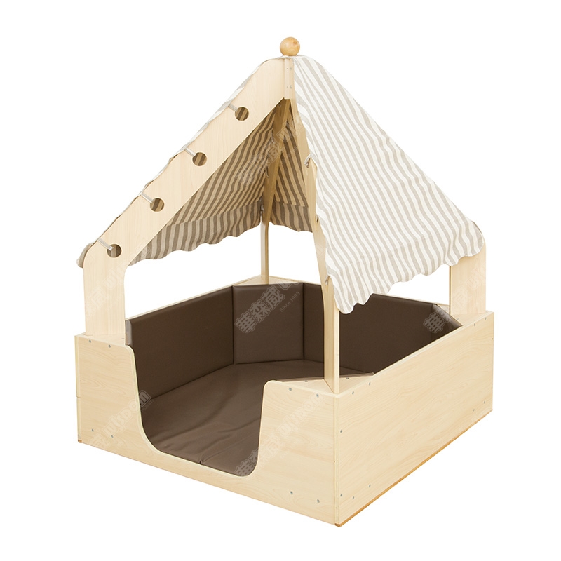 华森葳儿童家具 布艺帐篷小屋 阅读分享屋 透明钻笼-浅棕色 阅读分享屋