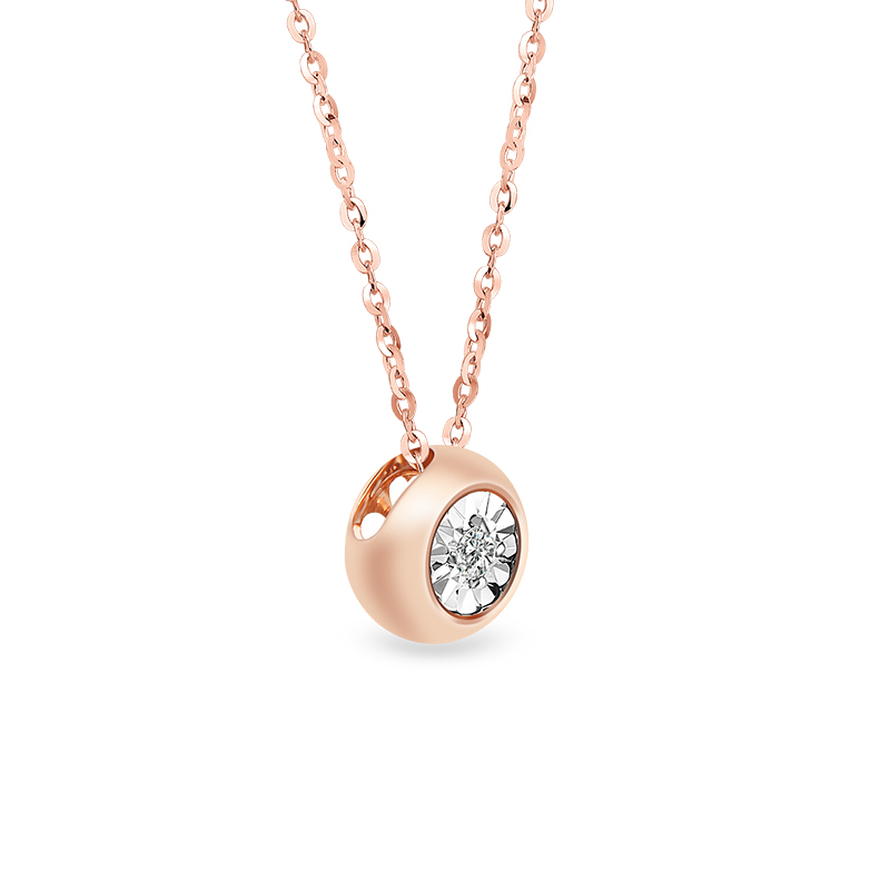 水贝珠宝(SHUIBEI JEWELRY) 18K金泡泡钻石项链 TPD-EM0241 2色 黄金首饰饰品 锁骨链 18