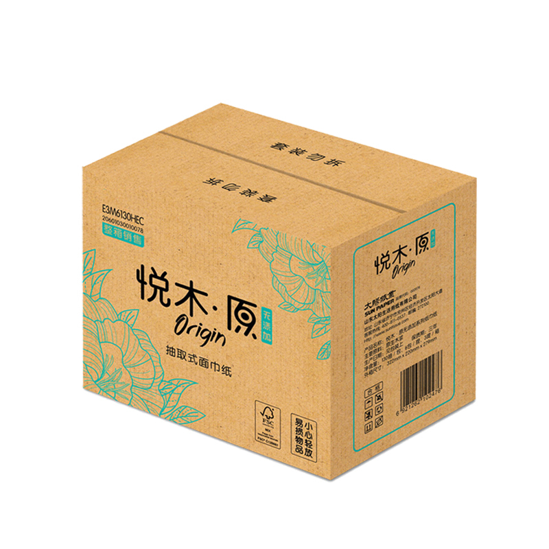 幸福阳光 抽纸 悦目原系列 3层130抽*18包 抽纸 小规格(短幅) 卫生纸 (整箱销售)