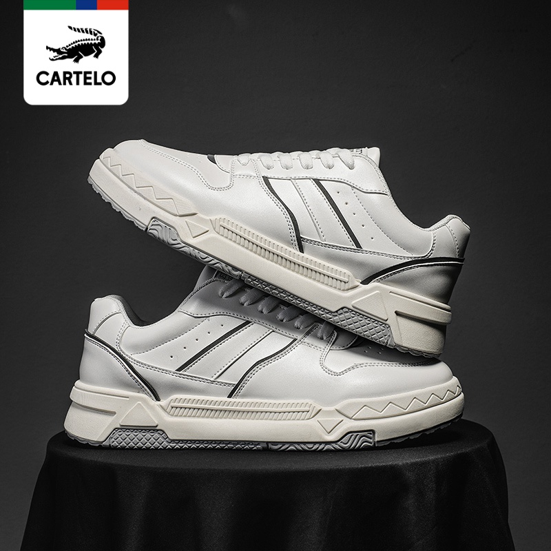卡帝乐鳄鱼(cartelo)新款潮流男鞋百搭高帮厚底男士休闲鞋板鞋小靶