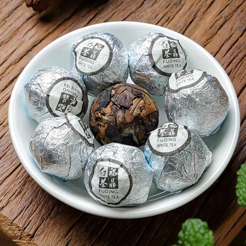 白茶寿眉龙珠福鼎白茶福鼎老白茶叶寿眉高山茶叶太姥山老白茶罐装yF高清大图