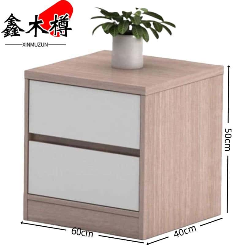 鑫木樽床头柜+背板50cm套高清大图